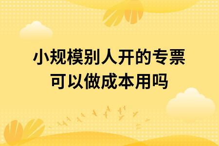 小規(guī)模納稅人開發(fā)票，小規(guī)模別人開的專票可以做成本用嗎.jpg