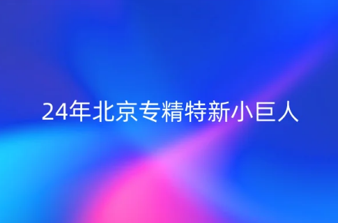 24年北京專精特新小巨人和北京專精特新中小企業(yè)申報指南 24年北京專精特新小巨人和北京專精特新中小企業(yè)申報指南
